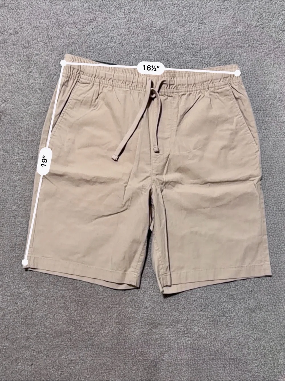 NWT Men’s Banana Republic Chino Cotton Drawstring Shorts - Tan/Khaki - M